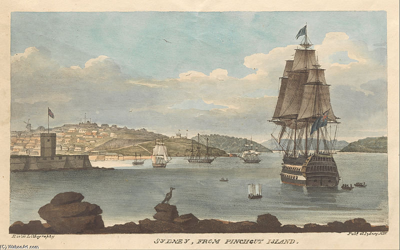 Order Paintings Reproductions Sydney From Pinchgut Island by Augustus Earle (1793-1838, United Kingdom) | ArtsDot.com