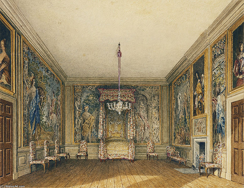 Buy Museum Art Reproductions St James`s Palace, Old Bed Chamber by Charles Wild (1781-1835, United Kingdom) | ArtsDot.com