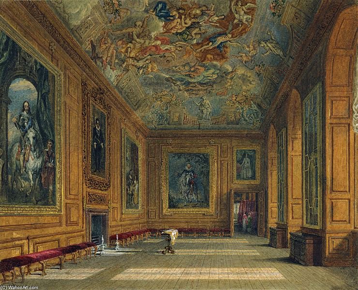 Buy Museum Art Reproductions Windsor Castle, Queen`s Presence Chamber by Charles Wild (1781-1835, United Kingdom) | ArtsDot.com