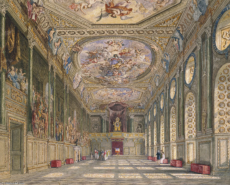 Order Artwork Replica Windsor Castle, St George`s Hall by Charles Wild (1781-1835, United Kingdom) | ArtsDot.com