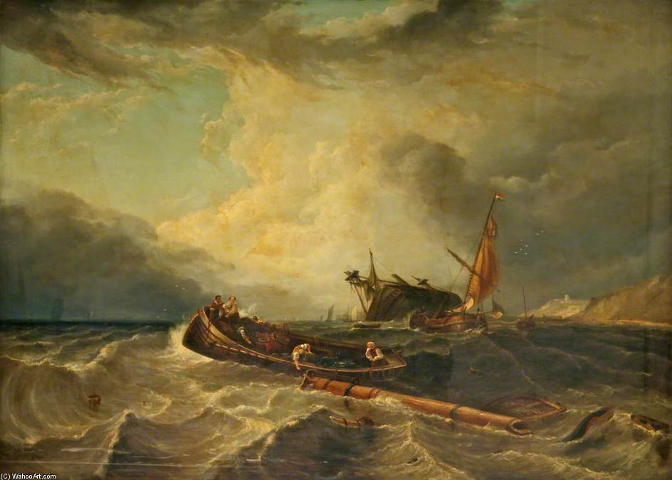Order Paintings Reproductions Wreckers Off Fort Rouge by Clarkson Frederick Stanfield (1793-1867, United Kingdom) | ArtsDot.com