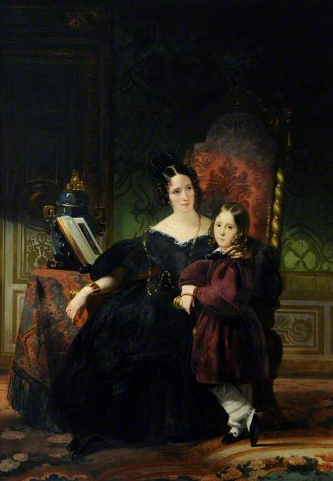 Order Oil Painting Replica Lady Clifford Constable, With Her Son, Talbot by Claude Marie Paul Dubufe (1790-1864) | ArtsDot.com