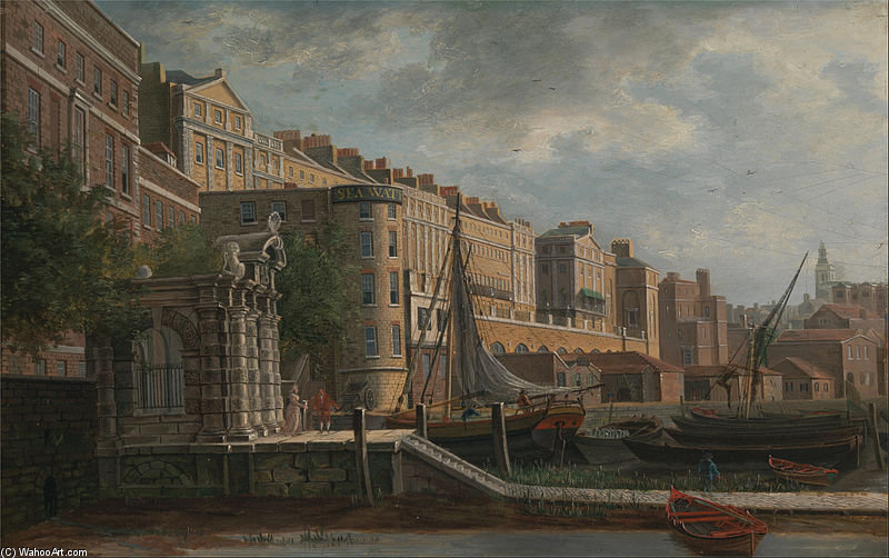 Order Paintings Reproductions York Water-gate And The Adelphi by Daniel Turner (1782-1817, United Kingdom) | ArtsDot.com