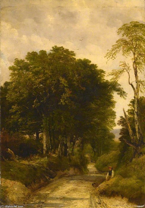 Buy Museum Art Reproductions A Devon Lane by Frederick Richard Lee (1798-1879, United Kingdom) | ArtsDot.com