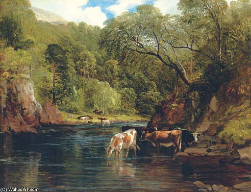 Order Oil Painting Replica The River Awe, Argyleshire by Frederick Richard Lee (1798-1879, United Kingdom) | ArtsDot.com