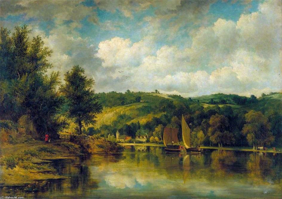 Order Paintings Reproductions On The Wye by Frederick Waters (William) Watts (1800-1870, United Kingdom) | ArtsDot.com