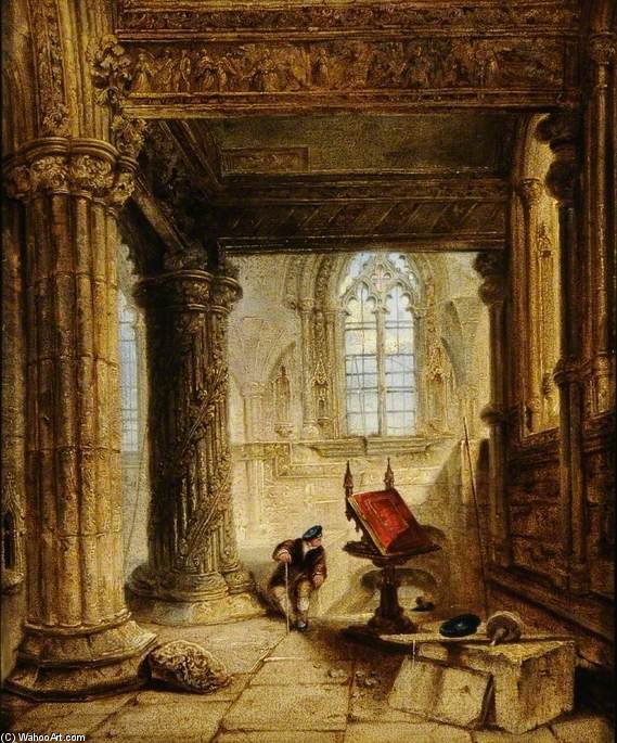 Order Paintings Reproductions Rosslyn Chapel by George Cattermole (1800-1868, United Kingdom) | ArtsDot.com