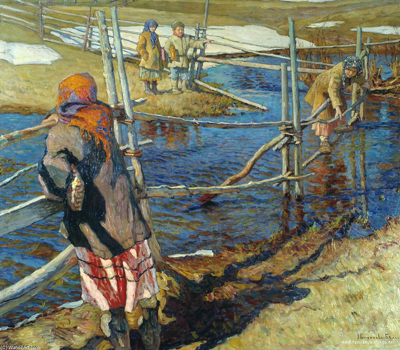 Buy Museum Art Reproductions Crossing by Nikolai Petrovich Bogdanov Belsky (1868-1945) | ArtsDot.com
