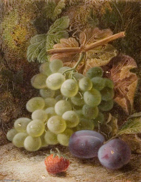 Order Oil Painting Replica A Bunch Of Grapes by Oliver Clare (1853-1927, United Kingdom) | ArtsDot.com