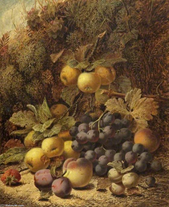 Buy Museum Art Reproductions Fruit On A Mossy Bank by Oliver Clare (1853-1927, United Kingdom) | ArtsDot.com
