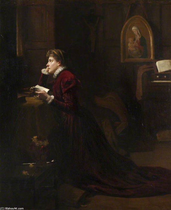 Order Artwork Replica Mary, Queen Of Scots, At Prayer by Patrick William Adam (1854-1929) | ArtsDot.com