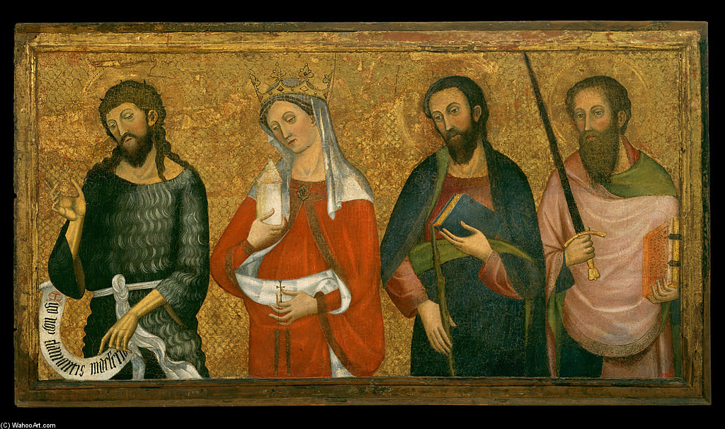 Order Oil Painting Replica Saint John The Baptist, Saint Mary Magdalene, Saint James The Less And Saint Paul by Pere Serra (1357-1406) | ArtsDot.com