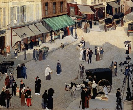 Order Oil Painting Replica La Place Pigalle, Paris by Albert Ernest Carrier Belleuse (1824-1887, France) | ArtsDot.com