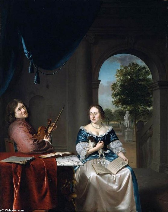 Order Oil Painting Replica Johannes Van Musschenbroeck And His Wife by Pieter Cornelisz Van Slingeland | ArtsDot.com