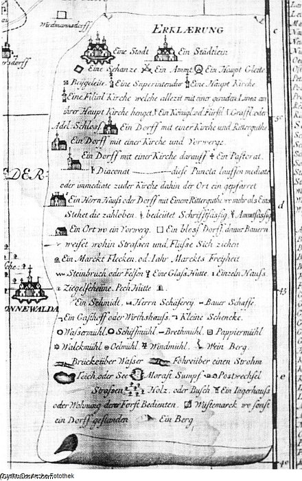 Order Paintings Reproductions Legende Der Karte Der Ämter Liebenwerda Und Schlieben by Pieter Schenck (1660-1713, Germany) | ArtsDot.com