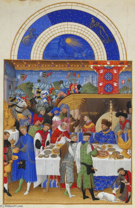Order Artwork Replica Les Tres Riches Heures Du Duc De Berry- Janvier (january). Illumination On Vellum. 22.5 X 13.6 Cm. Musee Conde, Chantilly, France, 1412 by Pol De Limbourg (1385-1416) | ArtsDot.com