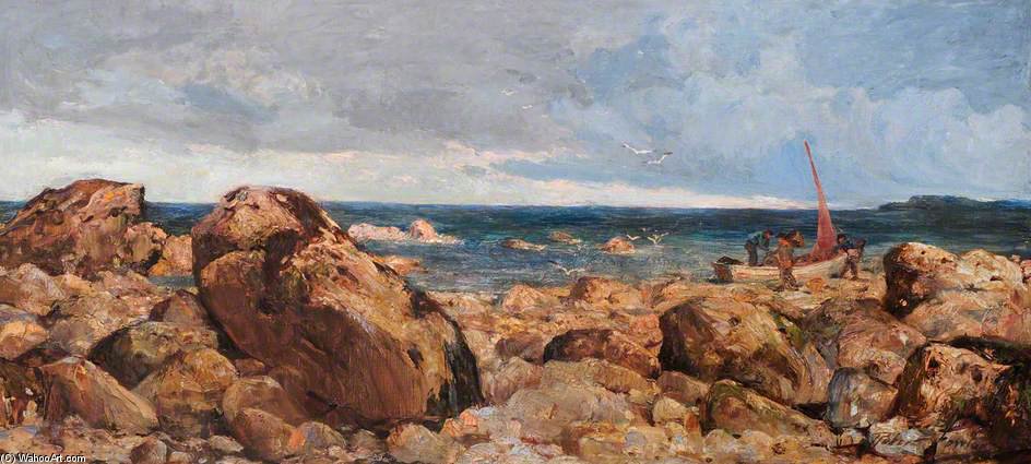 Order Oil Painting Replica Rocks At Llandudno by Robert Fowler (1853-1926, United Kingdom) | ArtsDot.com
