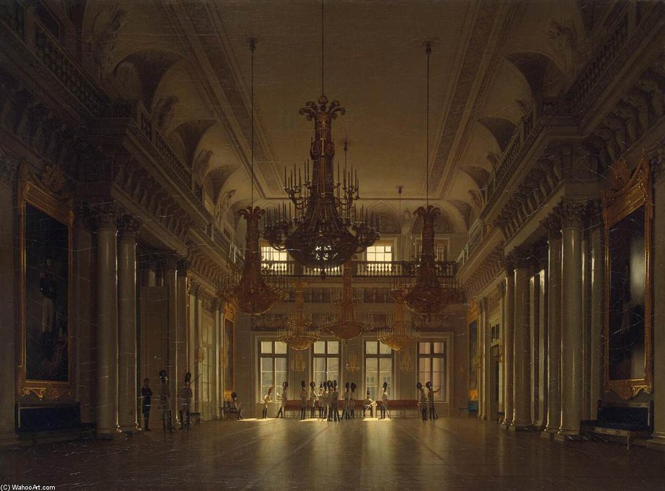 Buy Museum Art Reproductions The Fieldmarshals` Hall In The Winter Palace by Sergey Konstantinovich Zaryanko (1818-1871, Belarus) | ArtsDot.com