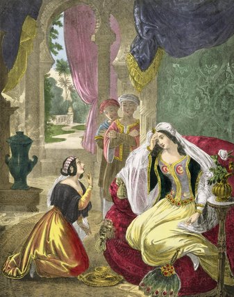 Order Oil Painting Replica The Captive Hebrew Maid That Waited On Naaman`s by Siegfried Detler Bendixen (1786-1864, Germany) | ArtsDot.com