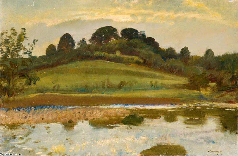 A River Landscape On Exmoor by Alfred James Munnings Alfred James Munnings | ArtsDot.com