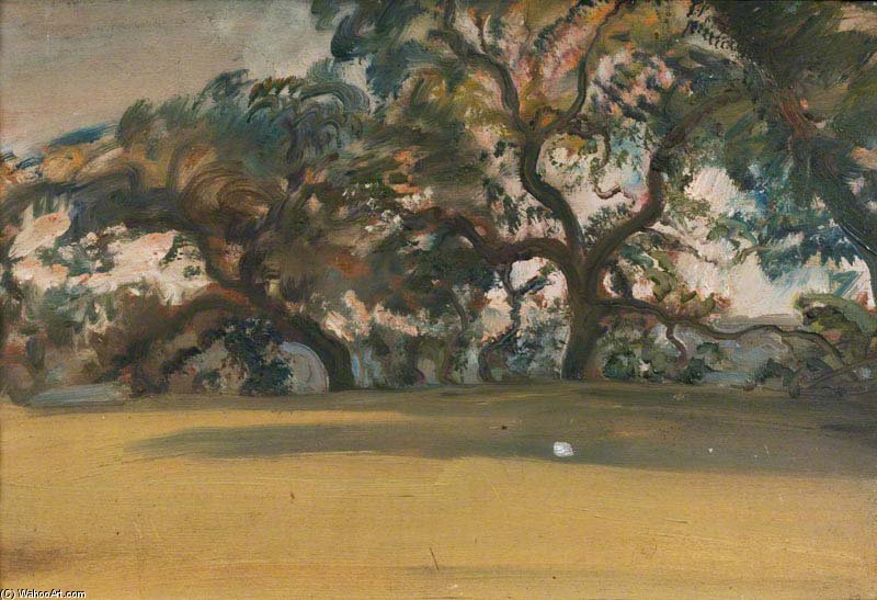 Porlock Studies, Trees By The Edge Of A Field by Alfred James Munnings Alfred James Munnings | ArtsDot.com