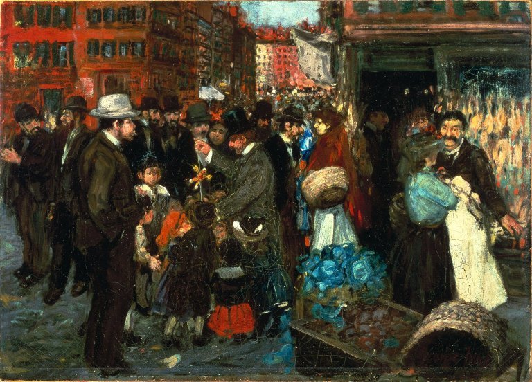 Order Oil Painting Replica Street Scene by George Benjamin Luks (1867-1933, United States) | ArtsDot.com