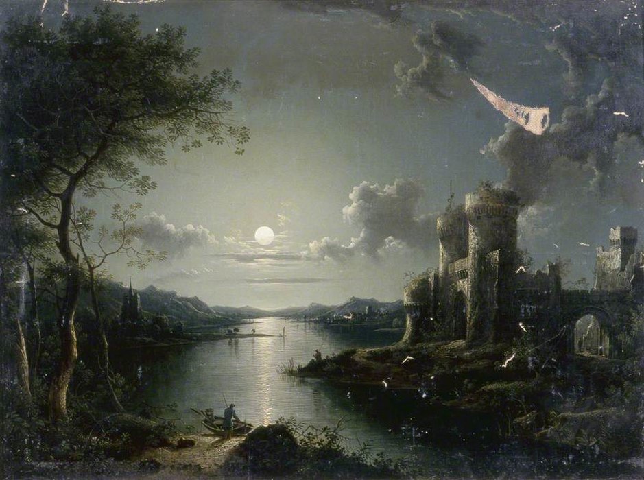 Order Oil Painting Replica Moonlit Scene by Henry Pether (1828-1865, United Kingdom) | ArtsDot.com