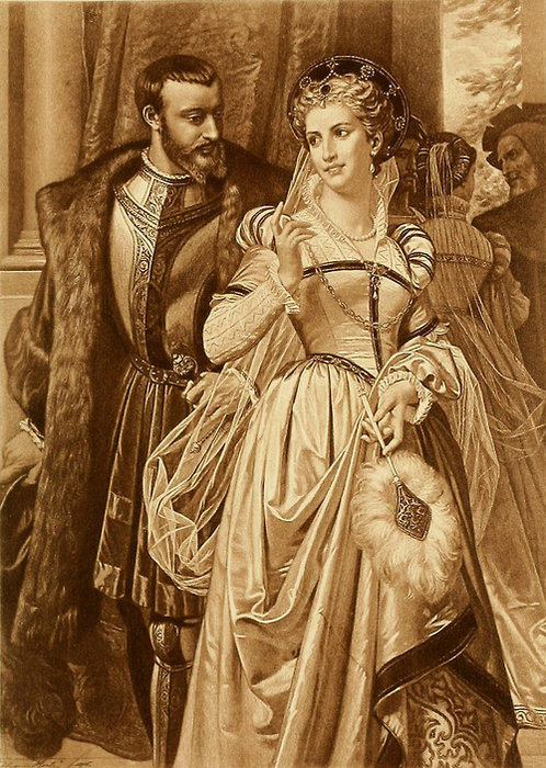 Buy Museum Art Reproductions Beatrice And Benedick by Hugues Merle (1822-1881, France) | ArtsDot.com