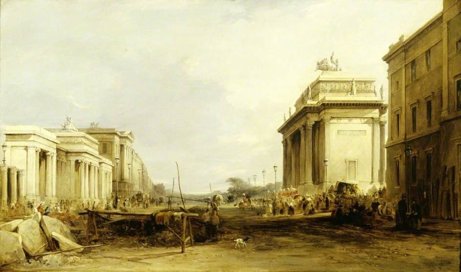 Order Oil Painting Replica Hyde Park Corner And Constitution Arch by James Netherlands (1799-1870, United Kingdom) | ArtsDot.com