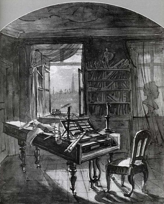 Order Oil Painting Replica Beethoven`s Room by Johann Nepomuk Hoechle (1790-1835, Germany) | ArtsDot.com