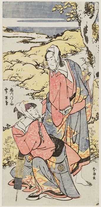 Buy Museum Art Reproductions Actors Ichikawa Monnosuke Ii And Yamashita Mangiku by Katsushika Hokusai (1760-1849, Japan) | ArtsDot.com