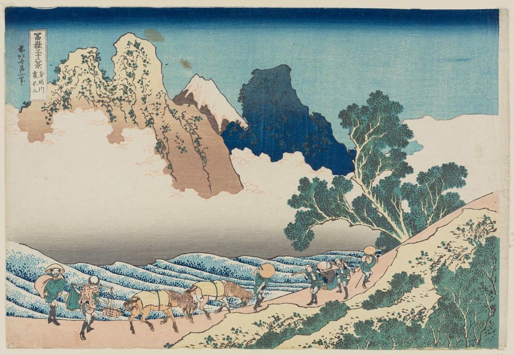 Order Oil Painting Replica Back View Of Fuji From The Minobu River by Katsushika Hokusai (1760-1849, Japan) | ArtsDot.com