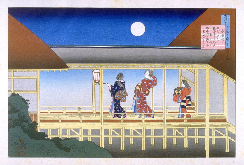 Order Oil Painting Replica Court Scene In Moonlight by Katsushika Hokusai (1760-1849, Japan) | ArtsDot.com