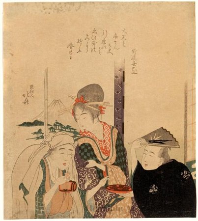 Order Oil Painting Replica Daikoku And Beten Deities With Beauty by Katsushika Hokusai (1760-1849, Japan) | ArtsDot.com