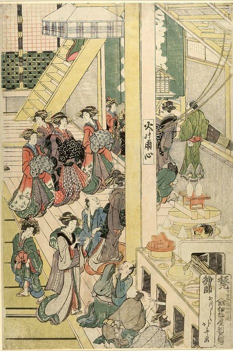Order Artwork Replica Interior Of A Yoshiwara Tea House by Katsushika Hokusai (1760-1849, Japan) | ArtsDot.com