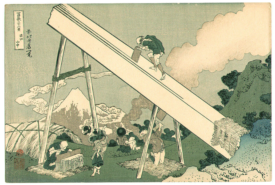Order Paintings Reproductions Lumbermen - Thirtysix Views Of Mt. Fuji by Katsushika Hokusai (1760-1849, Japan) | ArtsDot.com