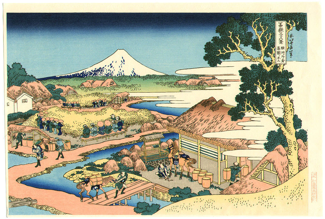 Order Oil Painting Replica Tea Garden - Fugaku Sanju-rokkei by Katsushika Hokusai (1760-1849, Japan) | ArtsDot.com