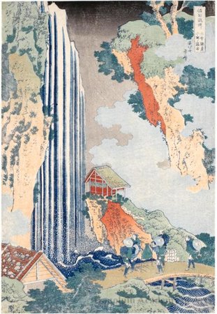 Order Paintings Reproductions The Falls At Ono On The Kiso Road by Katsushika Hokusai (1760-1849, Japan) | ArtsDot.com