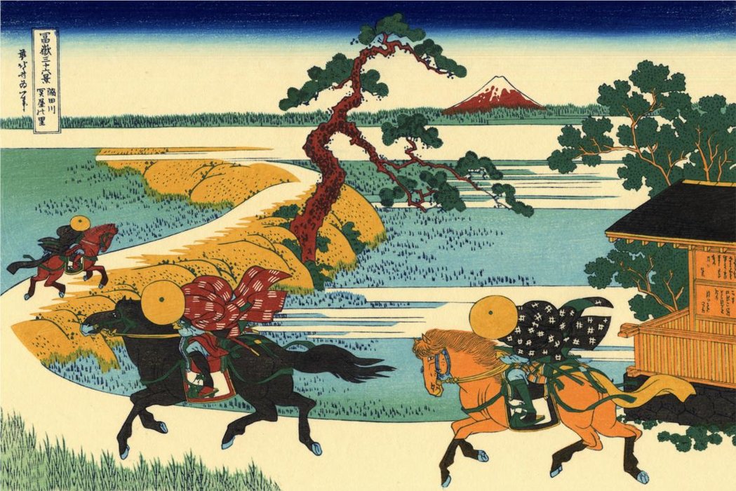 Order Artwork Replica The Fields Of Sekiya By The Sumida River by Katsushika Hokusai (1760-1849, Japan) | ArtsDot.com