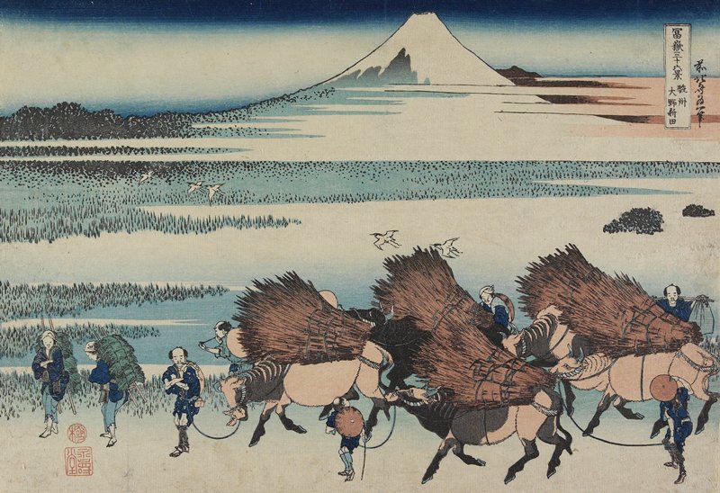 Order Oil Painting Replica The Paddies Of Ono In Suruga Province by Katsushika Hokusai (1760-1849, Japan) | ArtsDot.com