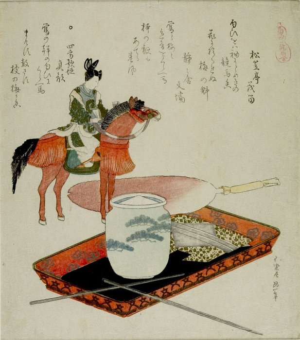 Buy Museum Art Reproductions Toy Horse, Fan And Incense Burner by Katsushika Hokusai (1760-1849, Japan) | ArtsDot.com