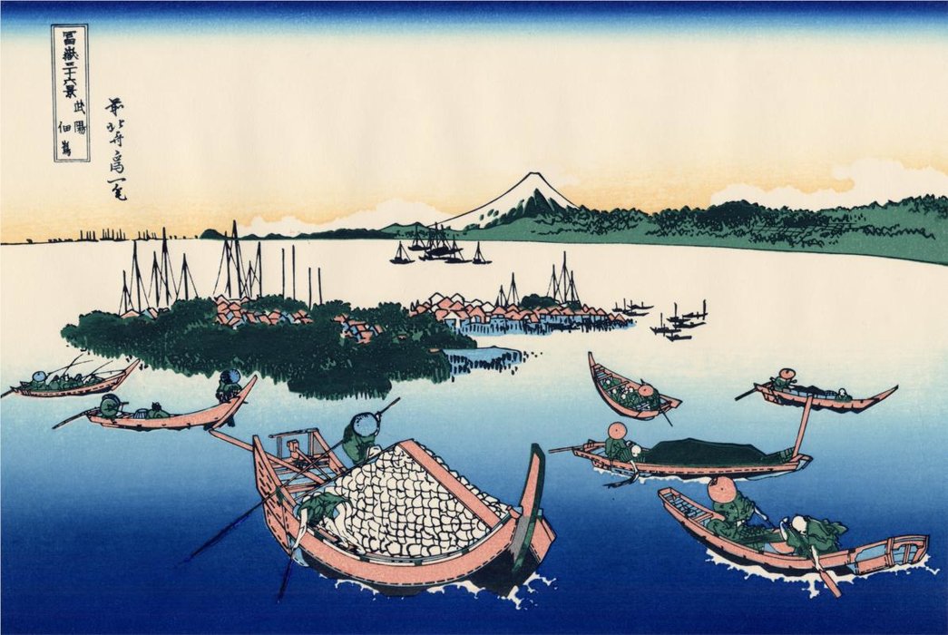 Buy Museum Art Reproductions Tsukada Island In The Musashi Province by Katsushika Hokusai (1760-1849, Japan) | ArtsDot.com