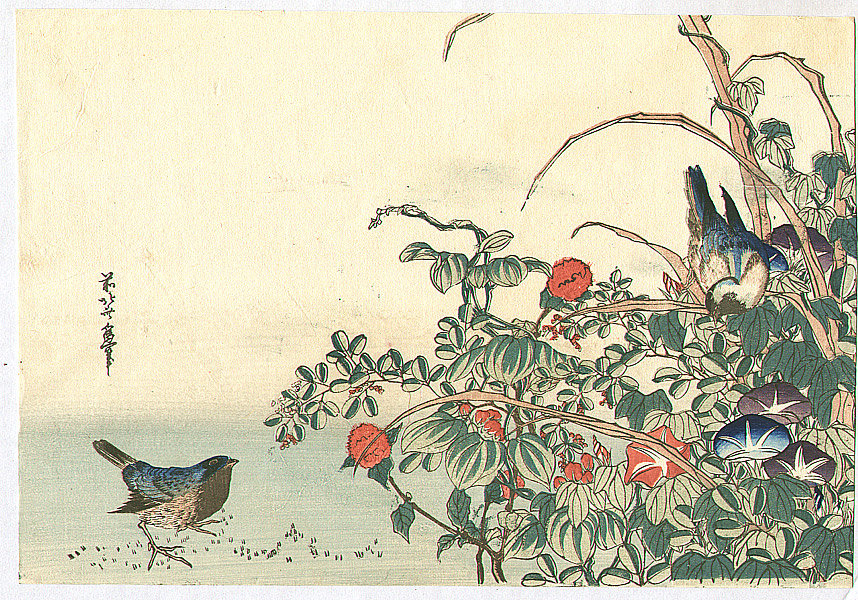Order Art Reproductions Two Birds by Katsushika Hokusai (1760-1849, Japan) | ArtsDot.com