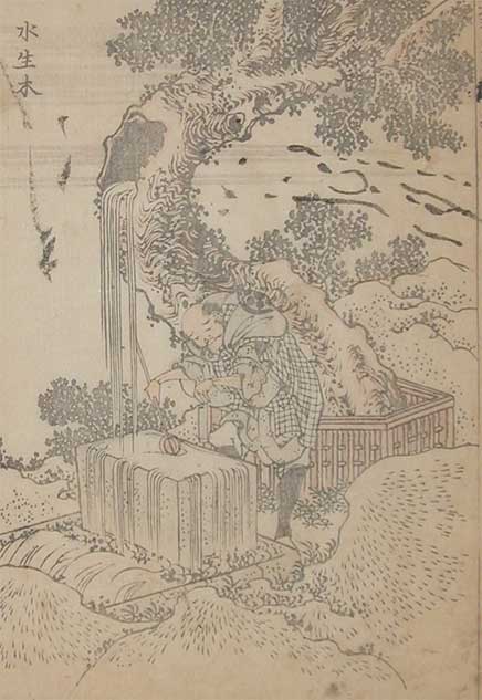 Order Oil Painting Replica Water Falling From The Tree by Katsushika Hokusai (1760-1849, Japan) | ArtsDot.com