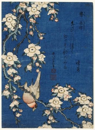Order Paintings Reproductions Weeping Cherry And Bullfinch by Katsushika Hokusai (1760-1849, Japan) | ArtsDot.com
