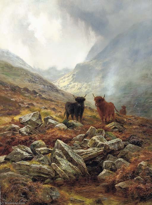 Order Oil Painting Replica Scottish Mists by Louis Bosworth Hurt (1856-1929, United Kingdom) | ArtsDot.com