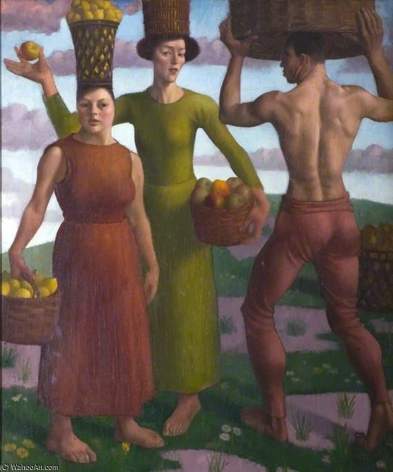 Order Paintings Reproductions The Fruit Sorters by Mark Gertler (1891-1939, United Kingdom) | ArtsDot.com