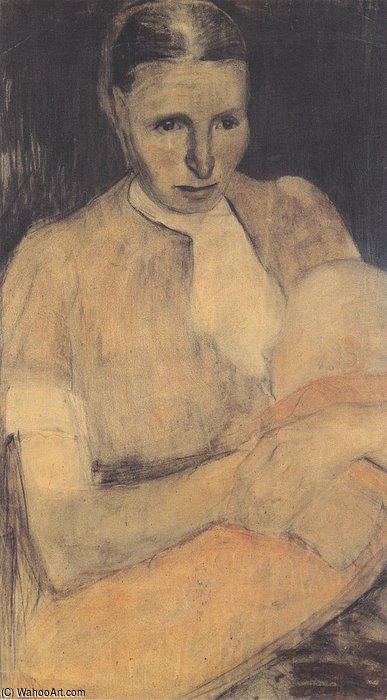 Buy Museum Art Reproductions Peasant Woman With Child by Paula Modersohn Becker (1876-1907, Germany) | ArtsDot.com