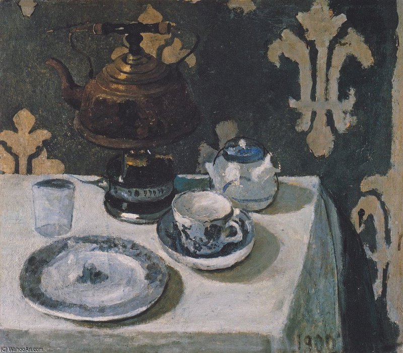Buy Museum Art Reproductions Still Life With Blue And White Porcelain Tea Set by Paula Modersohn Becker (1876-1907, Germany) | ArtsDot.com