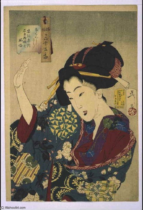 Order Paintings Reproductions Looks Embarrassed by Tsukioka Yoshitoshi (1839-1892, Japan) | ArtsDot.com